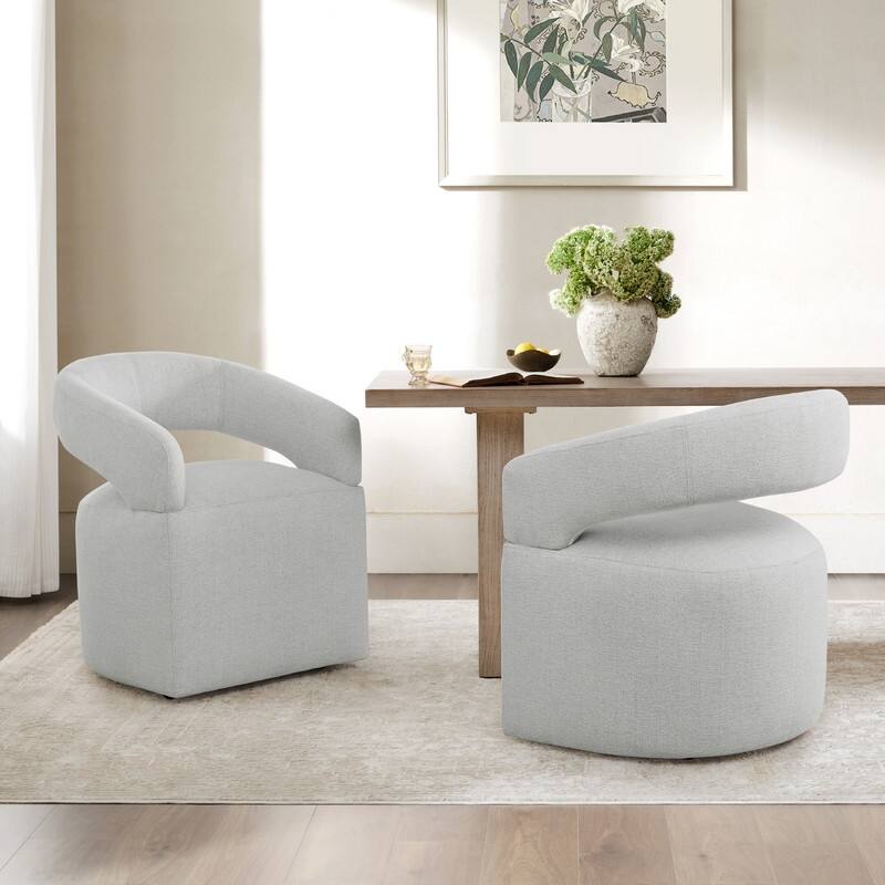 Spruce & Spring Parker Modern Mobile Dining Chair with Casters & Open Back