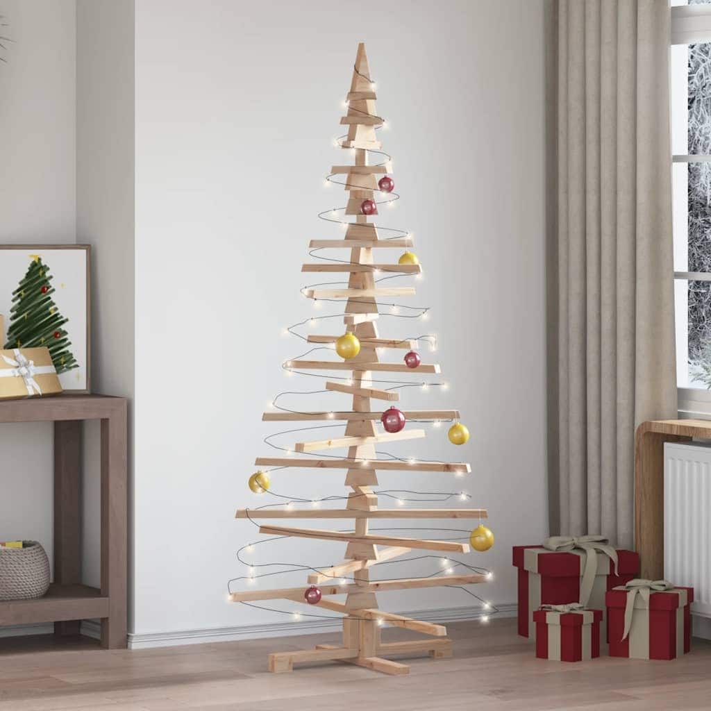 vidaXL Wooden Christmas Tree for Decoration 70.9" Solid Wood Pine
