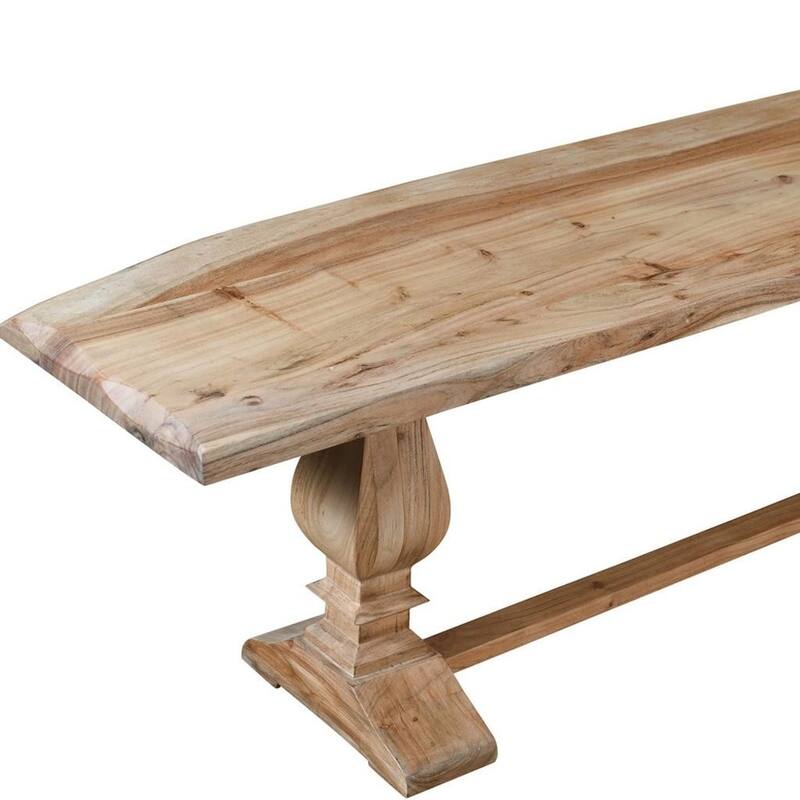 HomeRoots 72" Natural Solid Wood Distressed Dining Bench - 72.00 in. x 18.00 in. x 16.00 in.