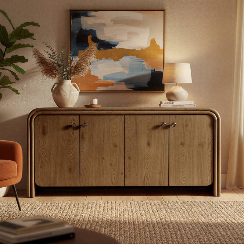Studio London Clara Sideboard Mid-Century Modern Oak Sideboard Weathered Oak