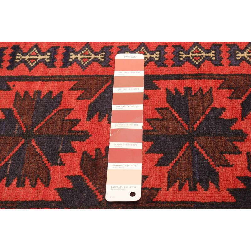 ECARPETGALLERY Hand-knotted Baluch Red Wool Rug - 2'11 x 6'1