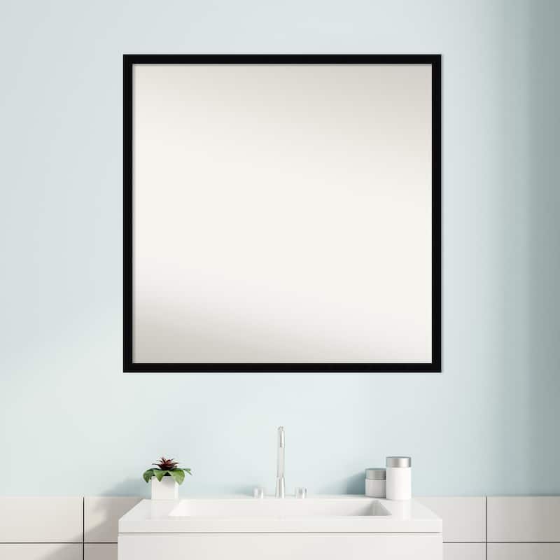 Non-Beveled Wood Bathroom Wall Mirror - Svelte Silver Frame