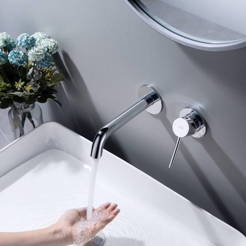 Circular Single Handle Wall Mounted Bathroom Sink Faucet