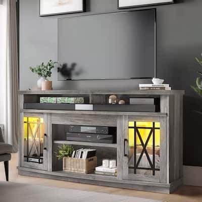 TV Stand with Led Lights for 70/65/60 Inch TV Grey - 58 inches