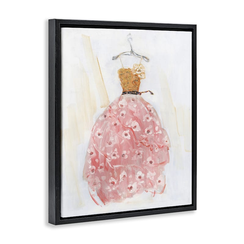 Stupell Elegant & Sophisticated Pink Gown Framed Floater Canvas Wall Art Design By Sally Swatland