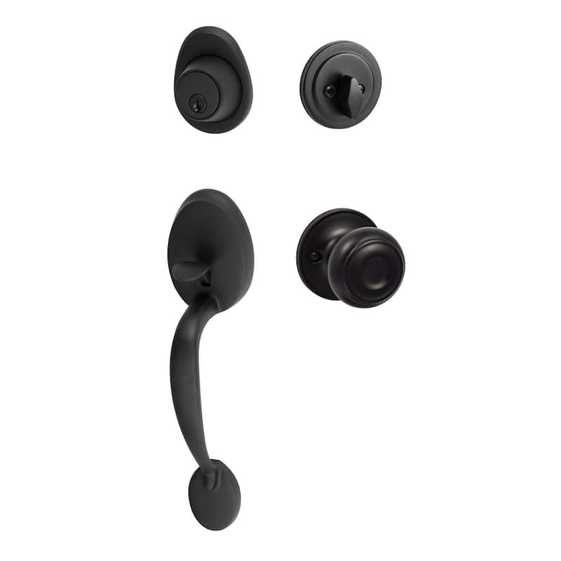 Sure-Loc AT507-JN Alta Sectional Single Cylinder Keyed Entry Handleset - Flat Black