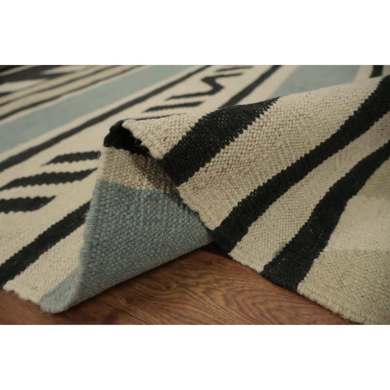 Hand Woven Oriental 100% Wool Carpet Southwestern Tribal Multi-Colored Kilim Area Rug - 10' 0'' X 8' 3''