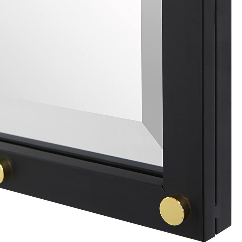 Rectangular Framed Wall Mirror with Screw Caps - 35.75" - Matte Black