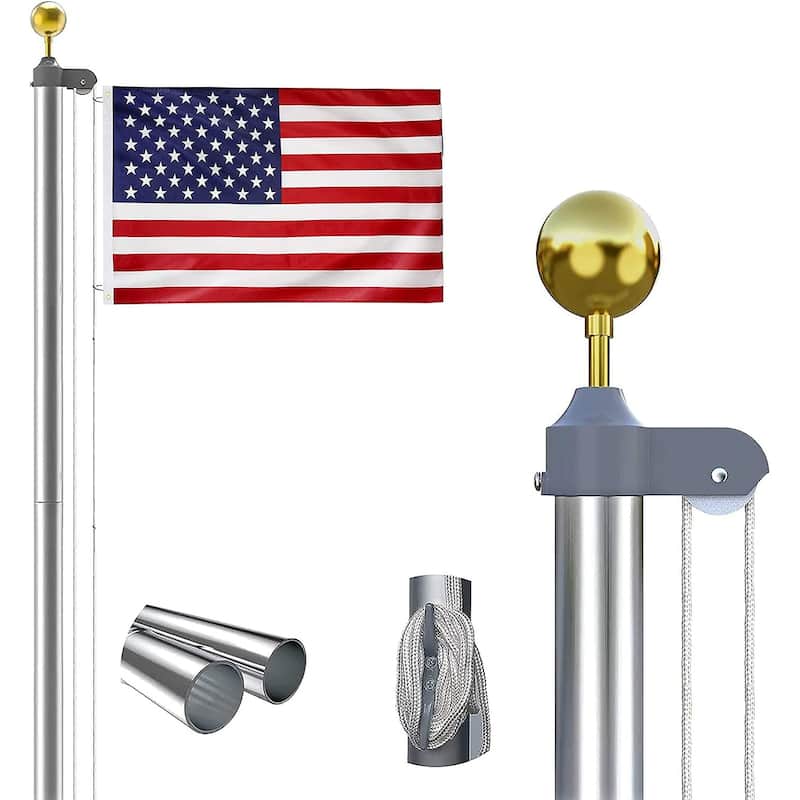 GDFStudio - Arden Flagpole Aluminum Telescopic Freestanding 20FT