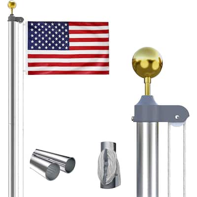 GDFStudio - Arden Flagpole Aluminum Telescopic Freestanding 20FT