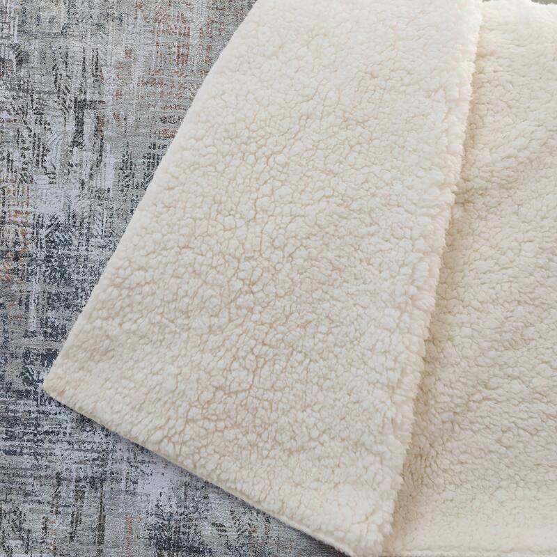 Premium Machine Washable Abstract Modern Sherpa Throw Blanket