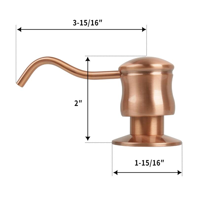 Built in Copper Soap Dispenser Refill from Top with 17 OZ Bottle - 3 Years Warranty