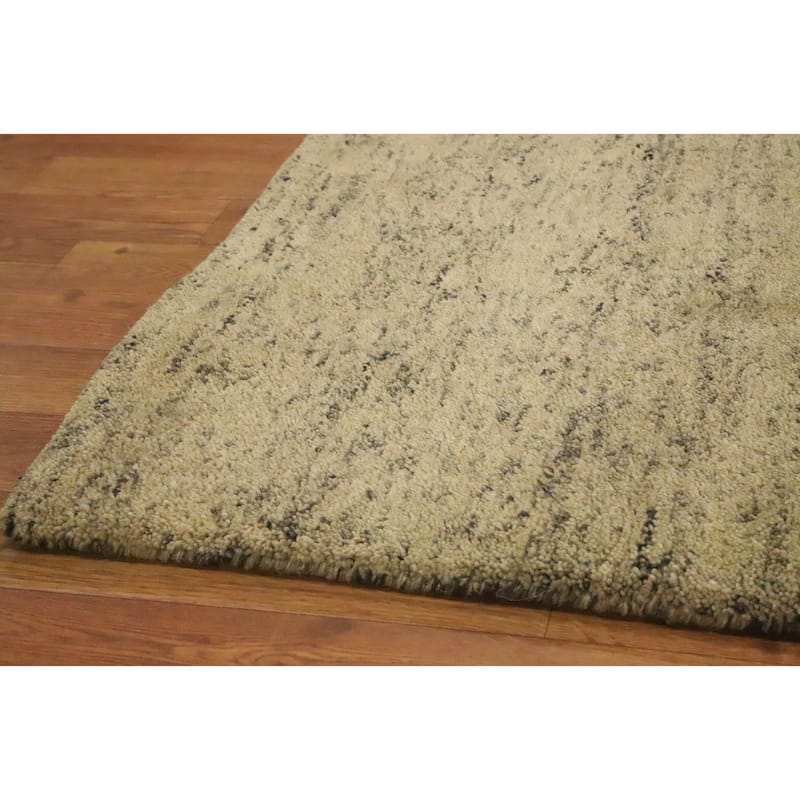 Hand Knotted Oriental 100% Wool Carpet Modern Modern Beige & Ivories Gabbeh Area Rug - 11' 3'' X 8' 4''
