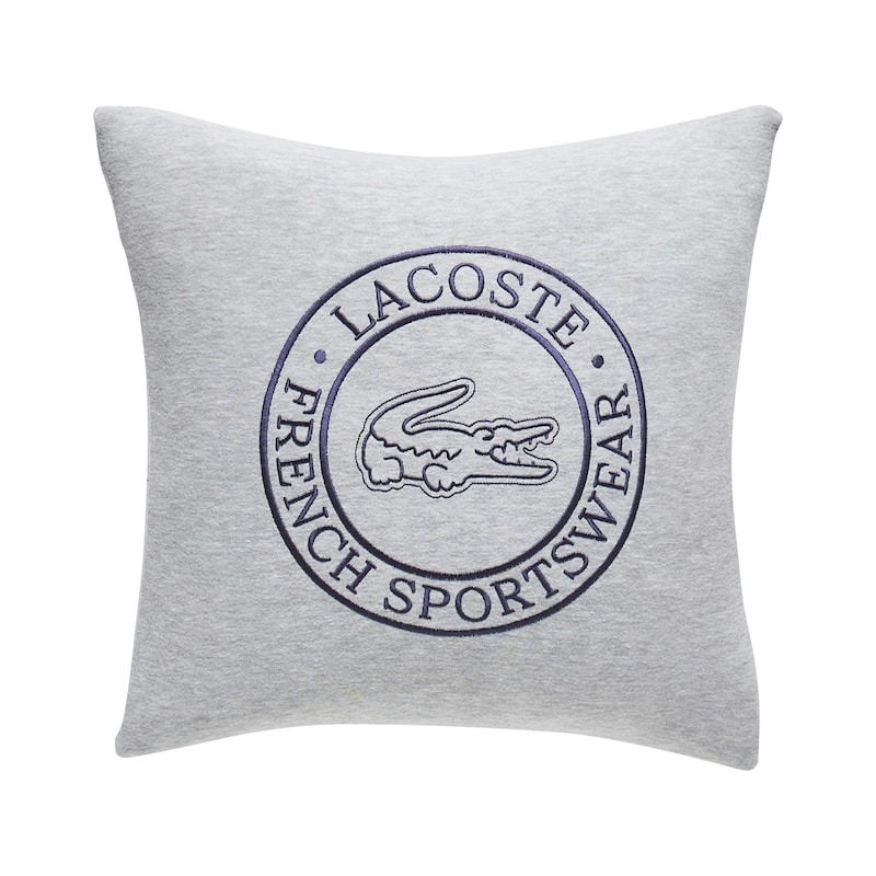 Lacoste Sportswear Cotton Decorative Pillow 16" x 16" - Gray
