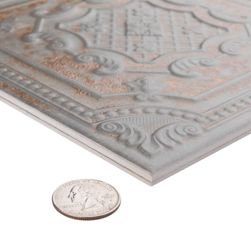 Merola Tile Fitz Charcoal 8" x 8" Ceramic Wall Tile