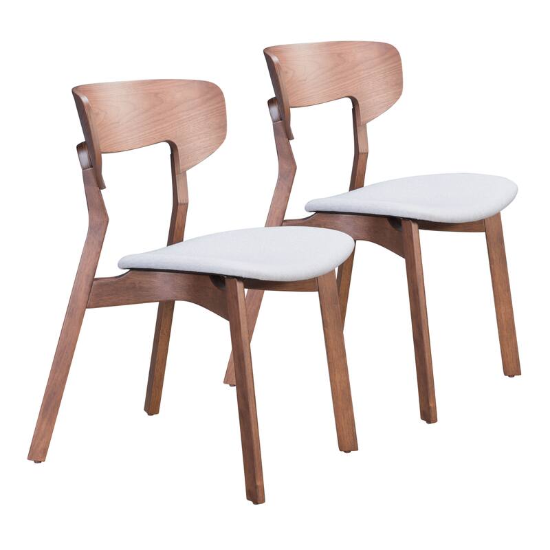 Russell Dining Chair (Set of 2) Walnut & Light Gray - Product (in) : 20.1" W x 22" D x 30.7" H - Walnut, Light Gray