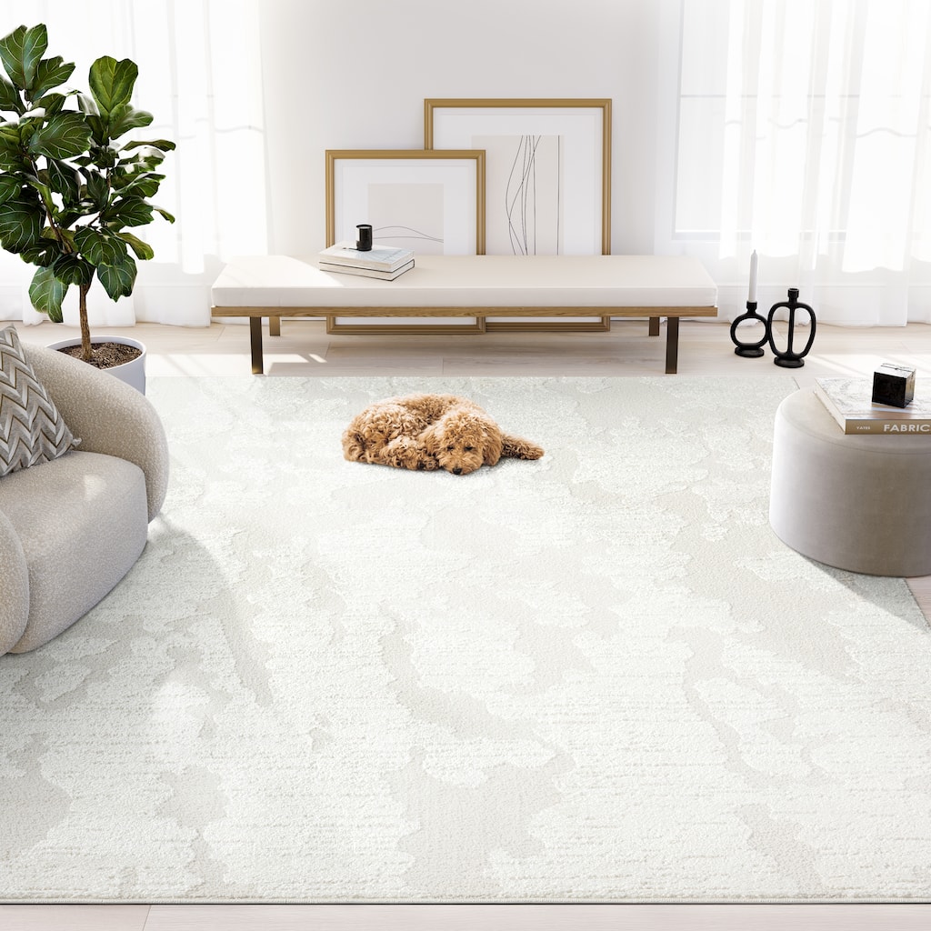 Abani Rugs Nomad Collection NOM100A Abstract Cream Area Rug