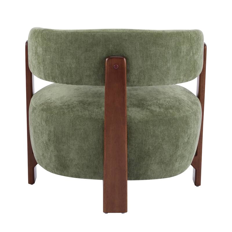 Christopher Knight Home - Accent Arm Chair Modern Upholstered Fabric Chair with Rubber Wood Legs