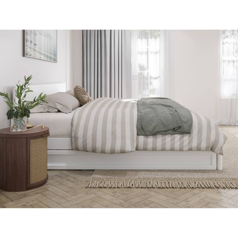 Wesley Platform Bed with Panel Footboard and Twin XL Trundle