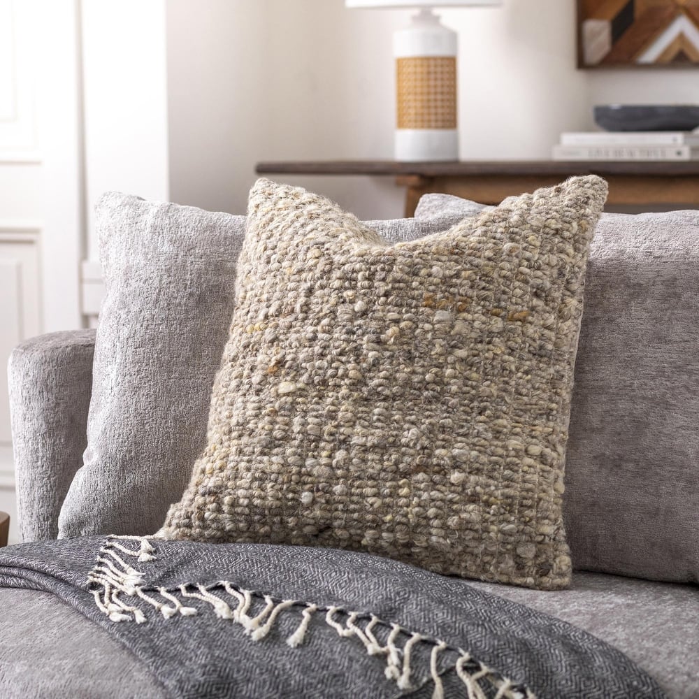 Lorett Hand Woven Wool Throw Pillow