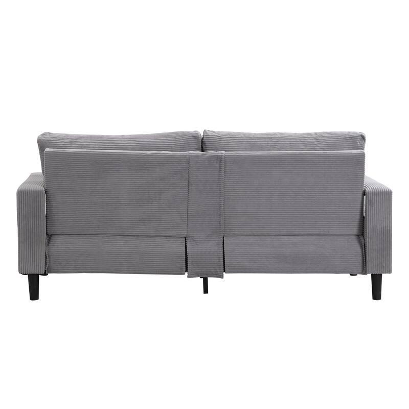 74" Corduroy 3-Seater Sofa with Wooden Frame, High-Resilience Foam Cushions, and Modern Design