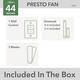 Hunter 52" and 44" Presto Ceiling Fan with Wall Control