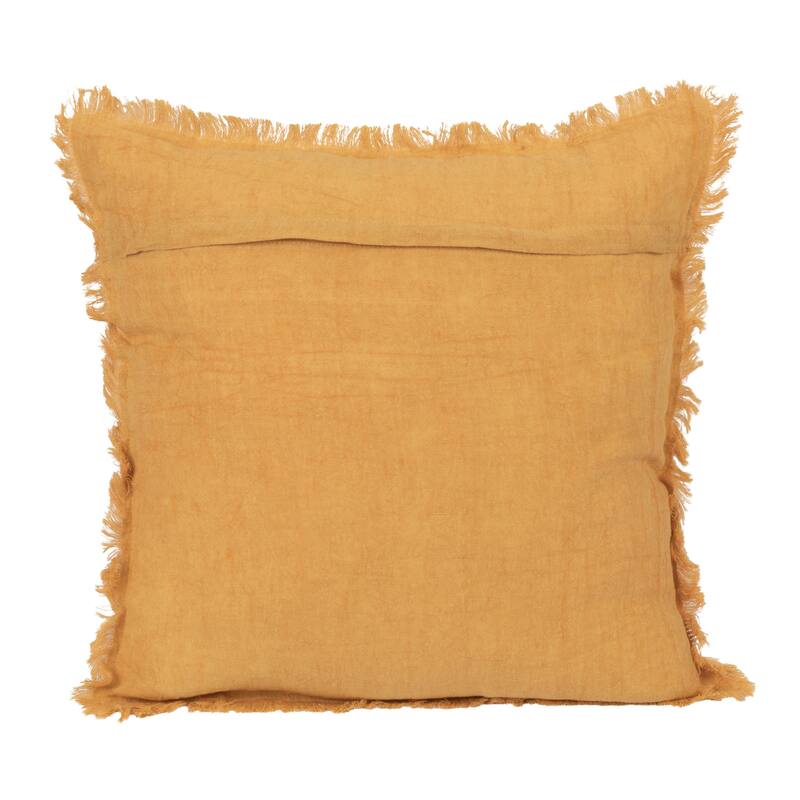 Stonewashed Linen Pillow with Fringe