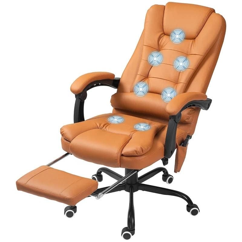 7 Mode Vibrating High Back Executive Massage Adjustable Office Chair - 26.5" W x 31" D x 43.75"-47.75"