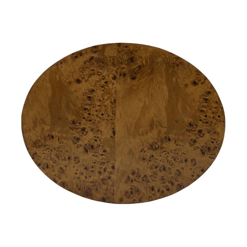 Nebula 20" Burl Wood Accent Oval Pillar Side Table