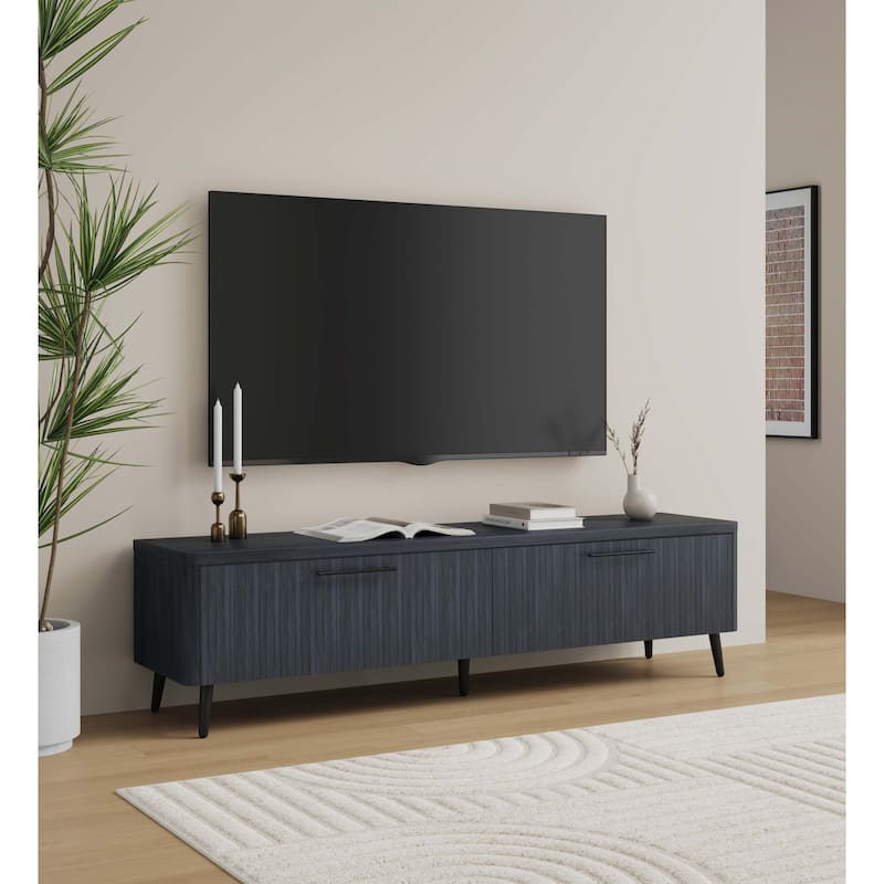 Manhattan Comfort Mid Century Modern Jodie 68.9 Inch TV Stand - Grey