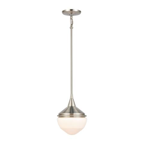 Mid-Century Schoolhouse 1-Light mini pendant in Satin Nickel