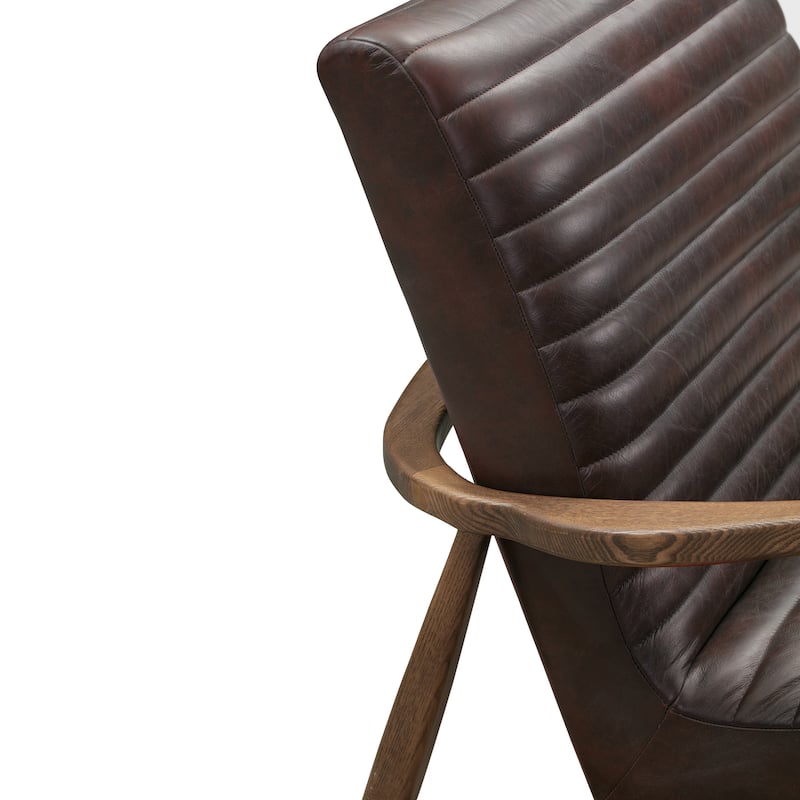 Poly & Bark Rowan Lounge Chair - Full Grain Genuine Italian Leather (Set of 2)