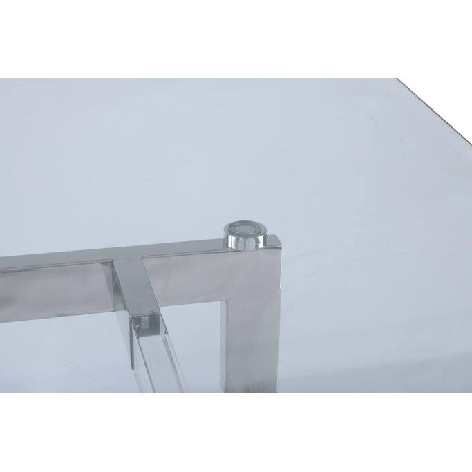 Somette Amanda 72" Dining Table with Floating Acrylic Base - 42"x 72"