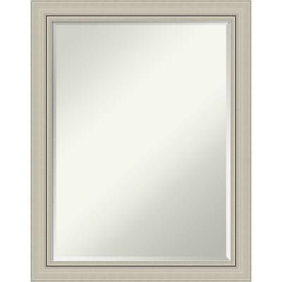 Petite Bevel Wood Bathroom Wall Mirror - Romano Silver Narrow Frame - Romano Silver Narrow - 22 x 28 in