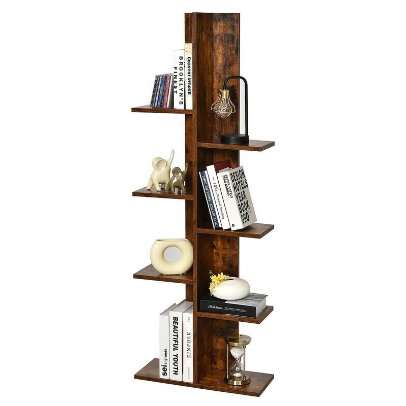 Costway 8-shelf Bookcase Freestanding Tree shelf Display Storage Stand