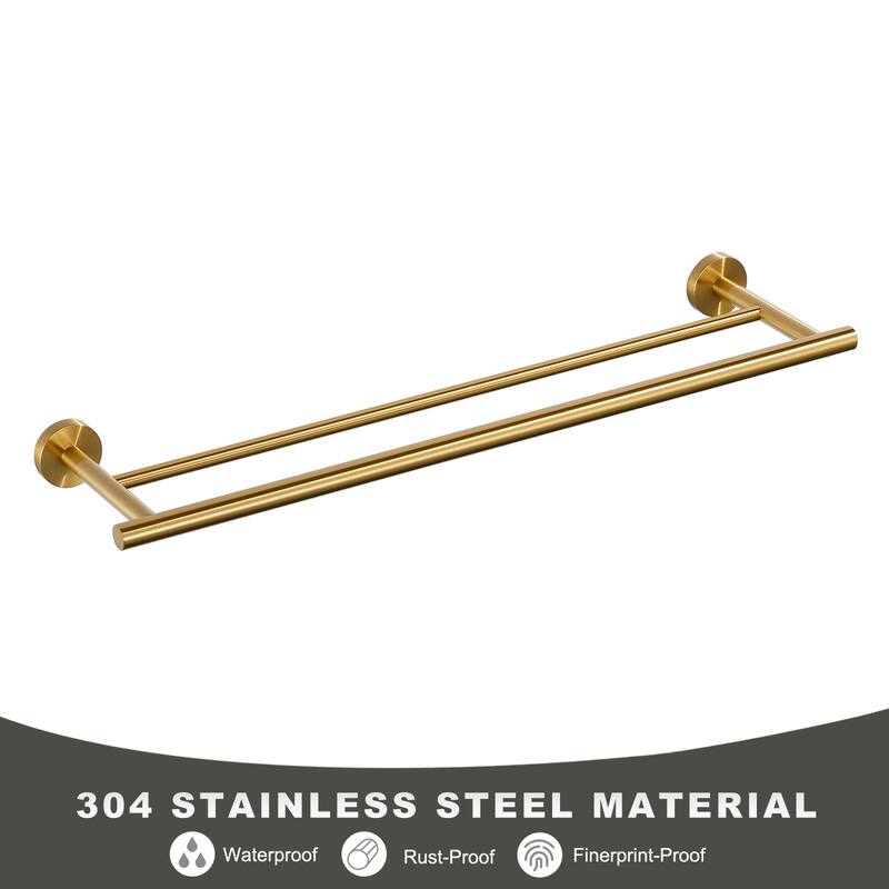 WOWOW Wall Mounted Stainless Steel Double Towel Bar