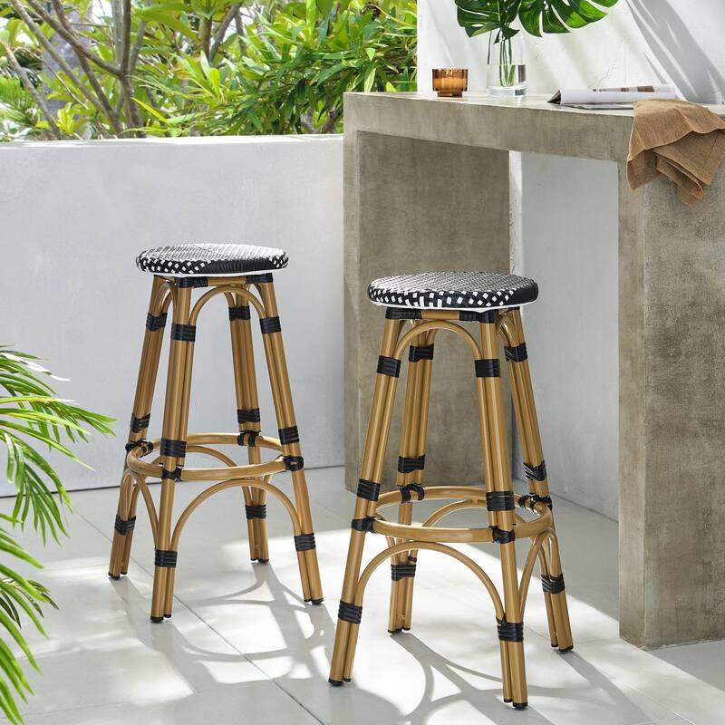 Set of two circular barstools