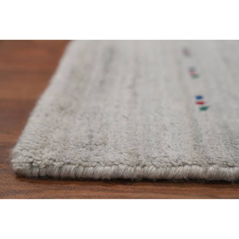 Hand Knotted Oriental Viscose Silk Carpet Tribal Animal Pictorial Greys & Charcoal Gabbeh Area Rug - 11' 10'' X 5' 2''