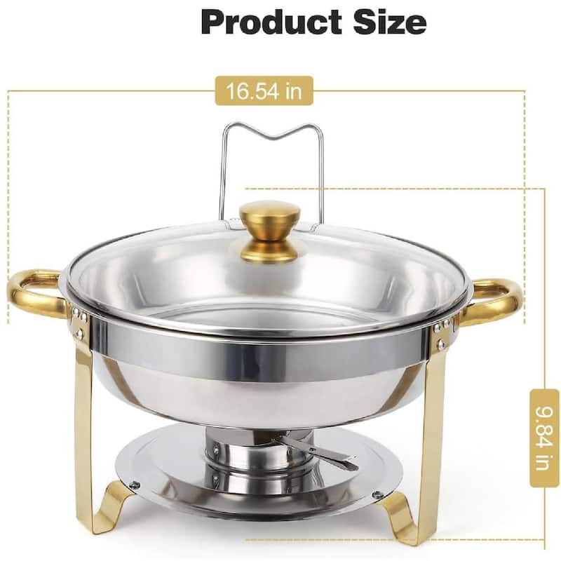 Set of 2 5 Qt Chafing Dishes, Food Warmers for Buffet - 2 Pcs