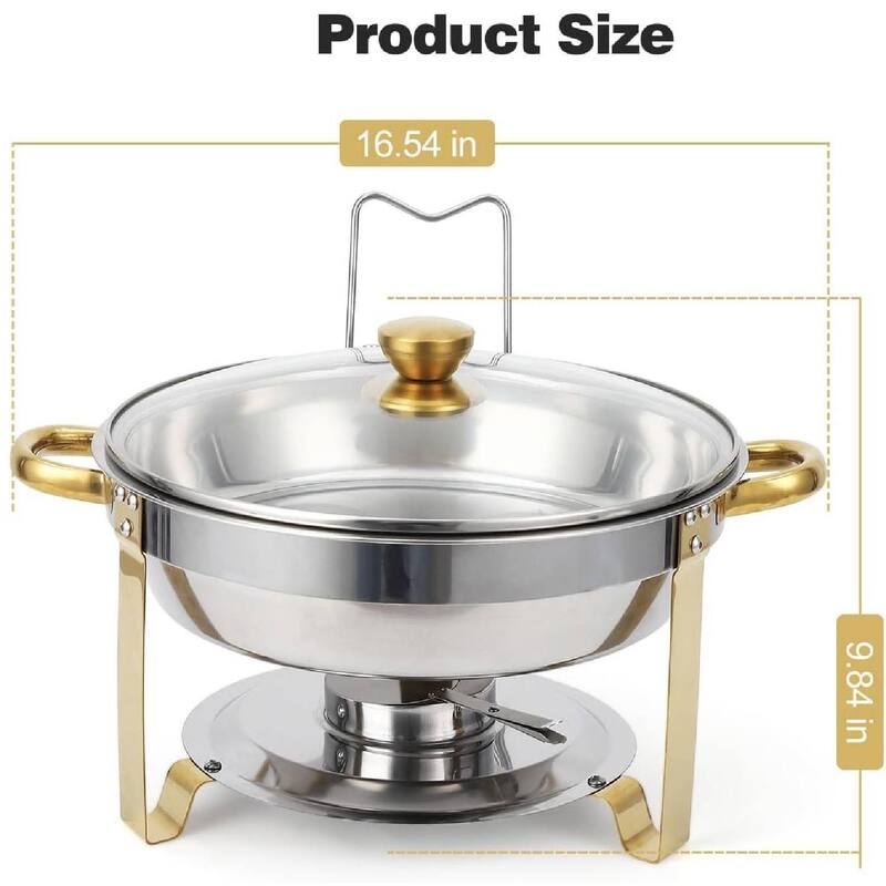 Set of 4 5 Qt Chafing Dishes, Food Warmers for Buffet - 4 Pcs