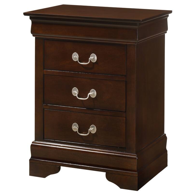 3-Drawer Wood Nightstand - 29" - Dark Brown