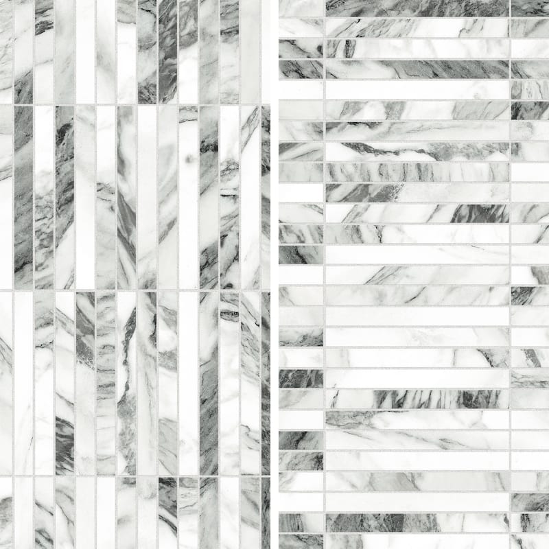 Merola Tile Touche Brick Stacked Zebre 11-3/4" x 11-3/4" Porcelain Mosaic Floor and Wall Tile - (1 Tile)