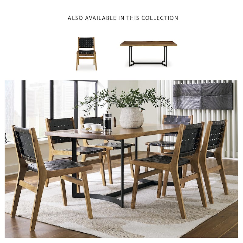 Signature Design by Ashley Fortmaine Brown/Black Dining Chair - 19.5" W x 20" D x 34" H
