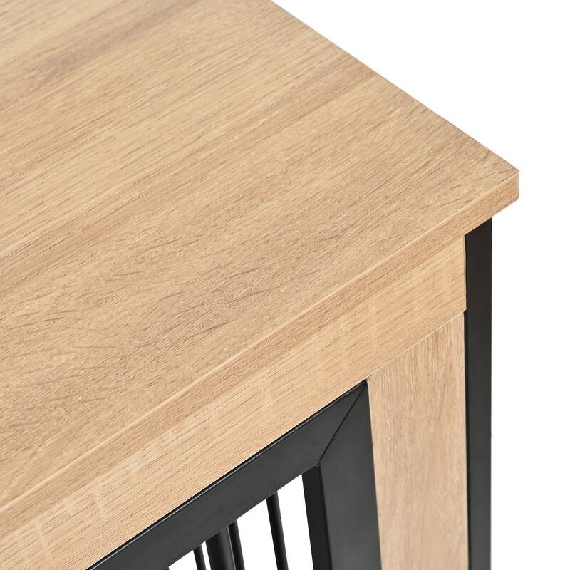 Dog Crate Furniture with Two Combined Room, XL Large Double Dog Cage Furniture with Tray for Medium Large Dogs