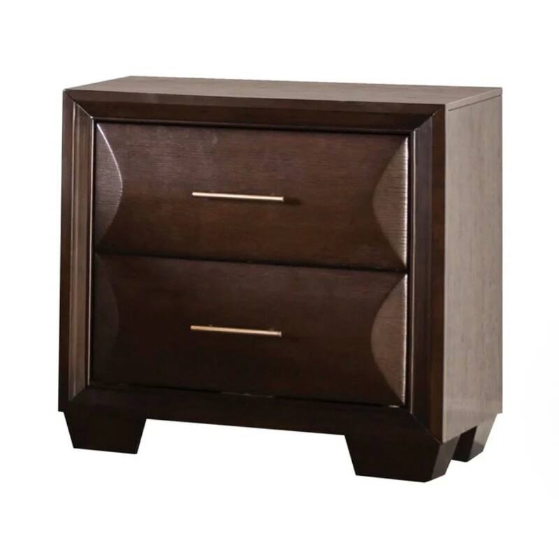 Transitional Nightstand - Espresso Finish with Dovetail Drawers