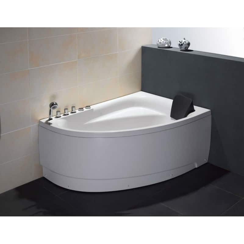EAGO AM161-L White Acrylic 5-foot Whirlpool Bath Tub With Left Drain