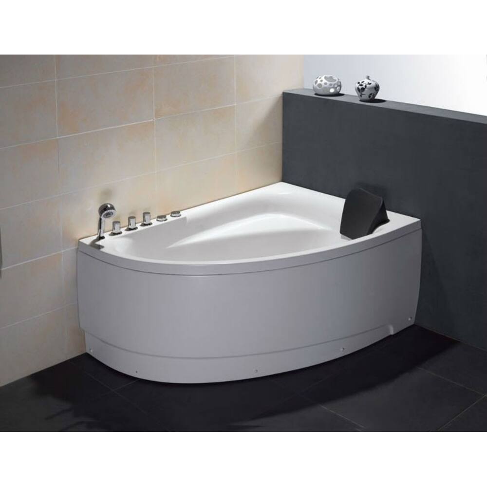EAGO AM161-L White Acrylic 5-foot Whirlpool Bath Tub With Left Drain