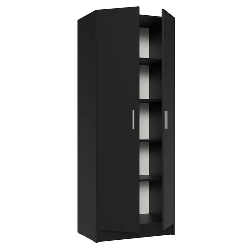 Madesa Kitchen Pantry Storage Cabinet 2 Doors with 5 Utility Shelves 23"L Wooden Organization Unit for Kitchen