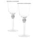 preview thumbnail 8 of 7, Berkware Elegant Sparkling Studded Long Stem Rose Glass with Gold or Silver Rim Set of 2 - Crystal/Silver