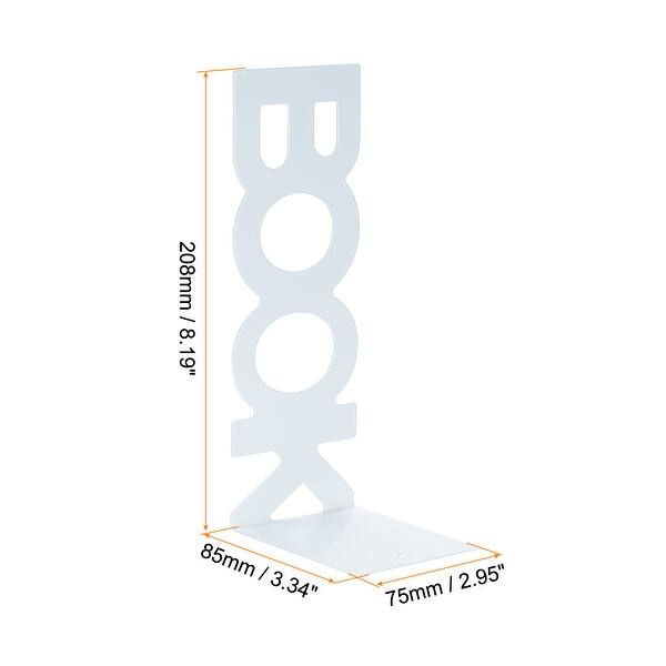 Bookend, 2 Set Alphabet Shaped Metal Support Book Stand for Office
